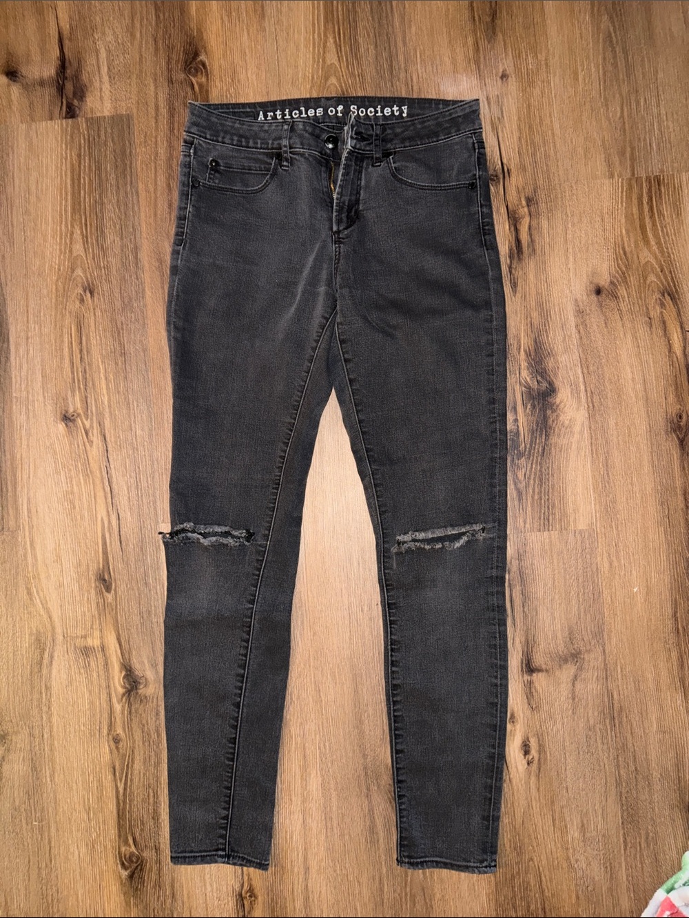 Articles Of Society Gray Distressed Skinny Jeans